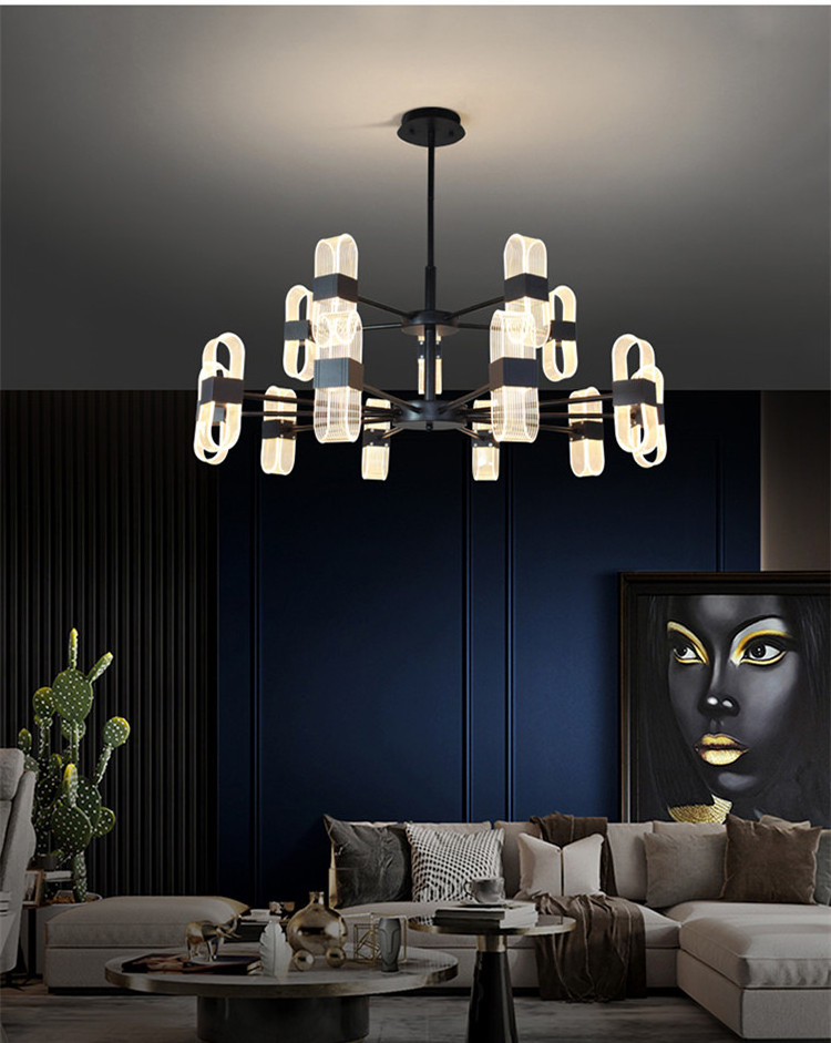 Modern luxury crystal chandeliers popular Led ceiling interior lighting fixtures