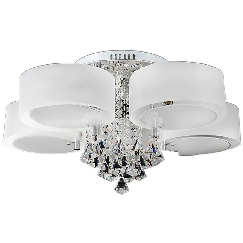 Modern Lustre Crystal Dimmable Led Chandeliers Lighting Luminaria Acrylic Ring Dining Room Led white chandeliers