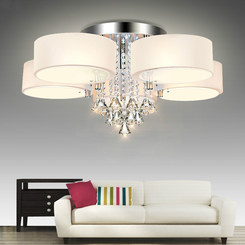 Modern Lustre Crystal Dimmable Led Chandeliers Lighting Luminaria Acrylic Ring Dining Room Led white chandeliers