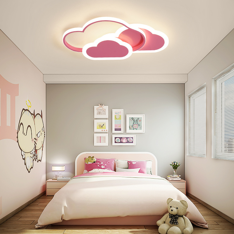 Led Ceiling Lamp for Children's Room Bedroom Study nursery Modern Dimmable Girls Kids Cloud Chandelier Indoor Lighting Fixture