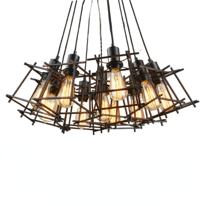 American Loft Vintage pendant light Personality Wrought Iron lights Edison nordic lamp industrial cage lamp lighting fixtures