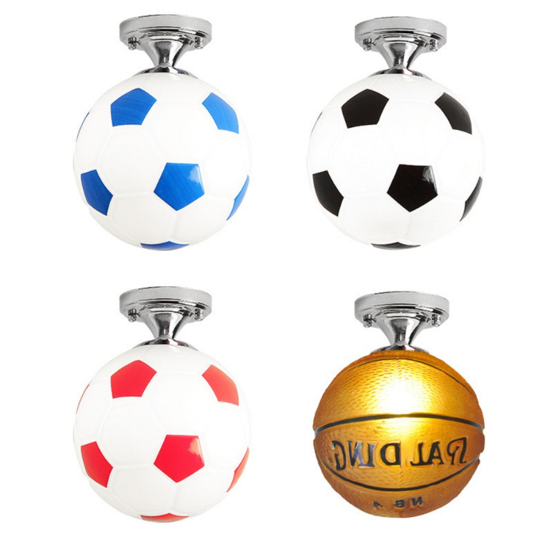 LED Football Ceiling Light 220V E27 Bar Club Ceiling Lamp Kids Boy's Bedroom Decoration Sport Soccer Ball Light Fixture