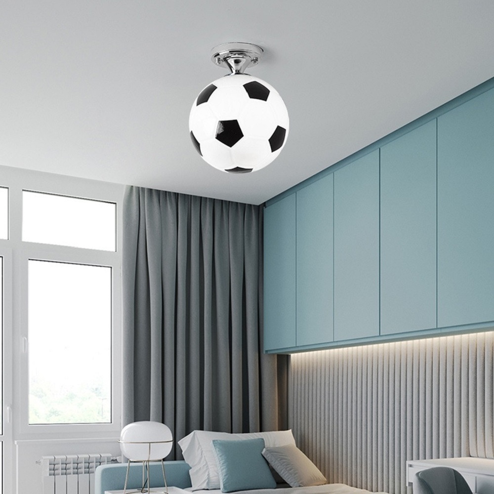 LED Football Ceiling Light 220V E27 Bar Club Ceiling Lamp Kids Boy's Bedroom Decoration Sport Soccer Ball Light Fixture