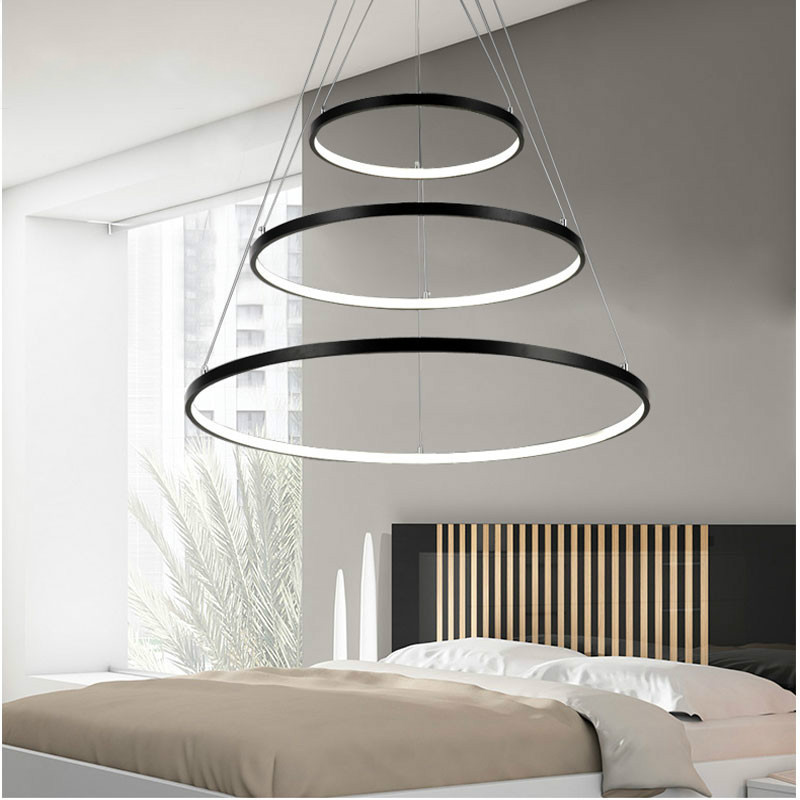 Gold Black Led Ceiling Light Hang lamp Circle Rings Lamp For Living Dining room Bedroom Home Lighting Fixtures