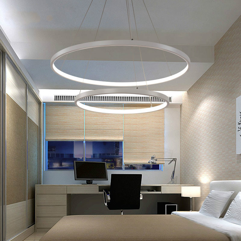 Gold Black Led Ceiling Light Hang lamp Circle Rings Lamp For Living Dining room Bedroom Home Lighting Fixtures