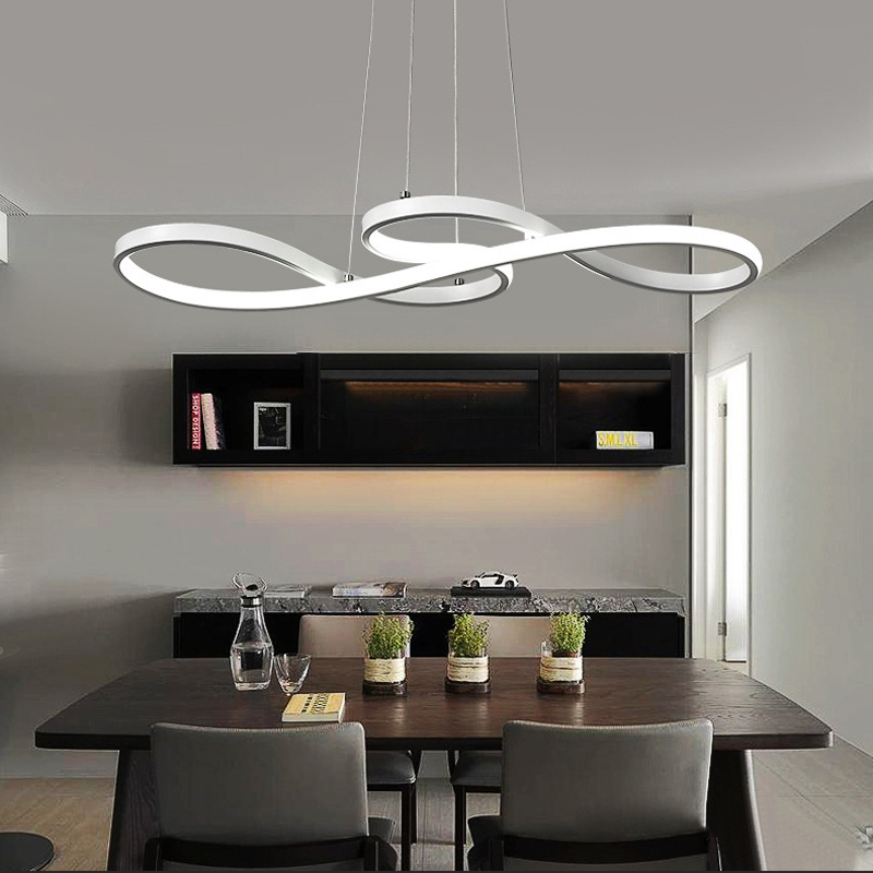 Modern Led Chandelier Ceiling Pendant Lamp Table White Design Nordic Chandelier Lamp for Kitchen Living Dining Room Bar Iron 180