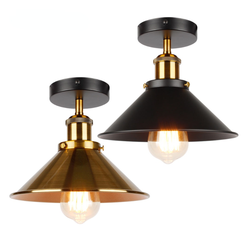 Industrial Retro Attic Ceiling Lamp American Rustic Black Interior Lighting Fixtures