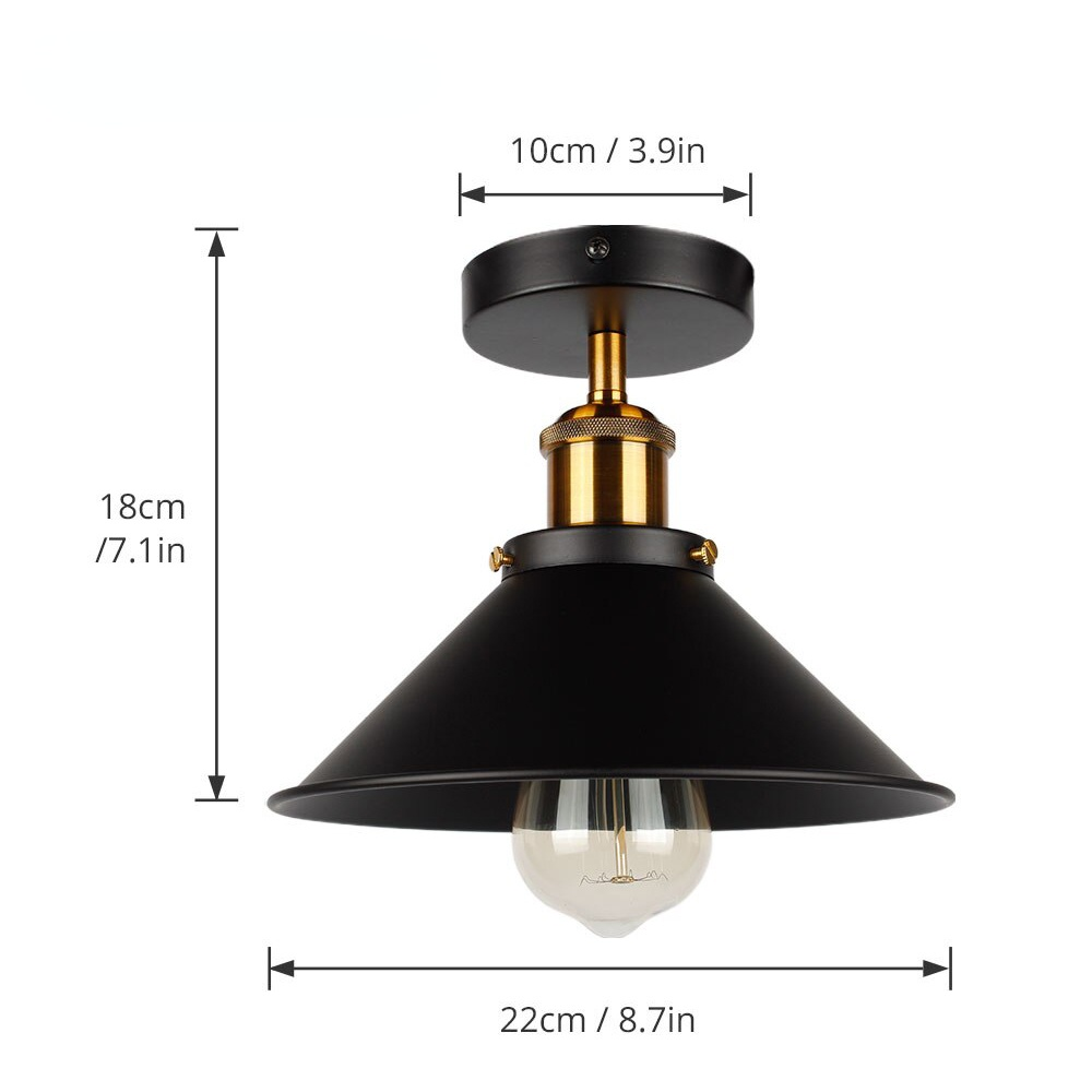 Industrial Retro Attic Ceiling Lamp American Rustic Black Interior Lighting Fixtures