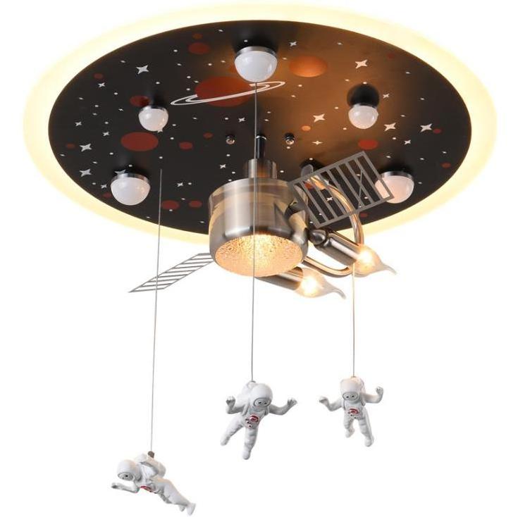 circles ceiling lights personality science and technology feeling astronaut satellite boy room cartoon kids lighting ceiling