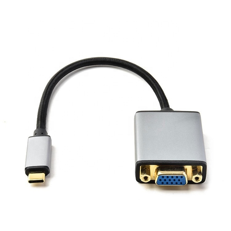 USB C Type C To VGA Adapter Male To VGA Female Converter Adapter VGA Audio Cables for Apple New MacBook