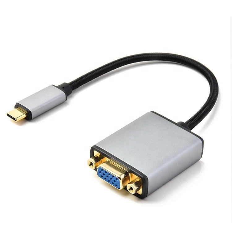 USB C Type C To VGA Adapter Male To VGA Female Converter Adapter VGA Audio Cables for Apple New MacBook