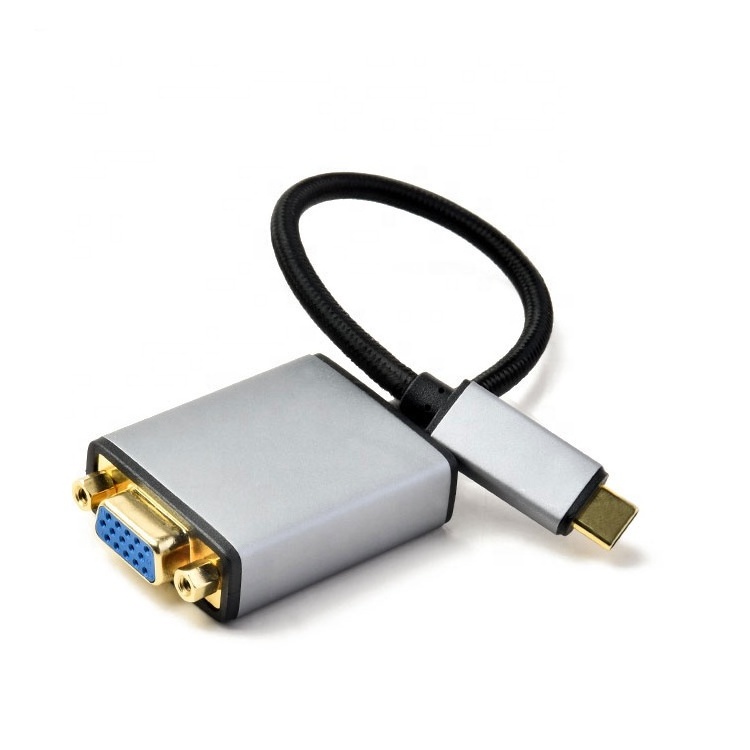 USB C Type C To VGA Adapter Male To VGA Female Converter Adapter VGA Audio Cables for Apple New MacBook