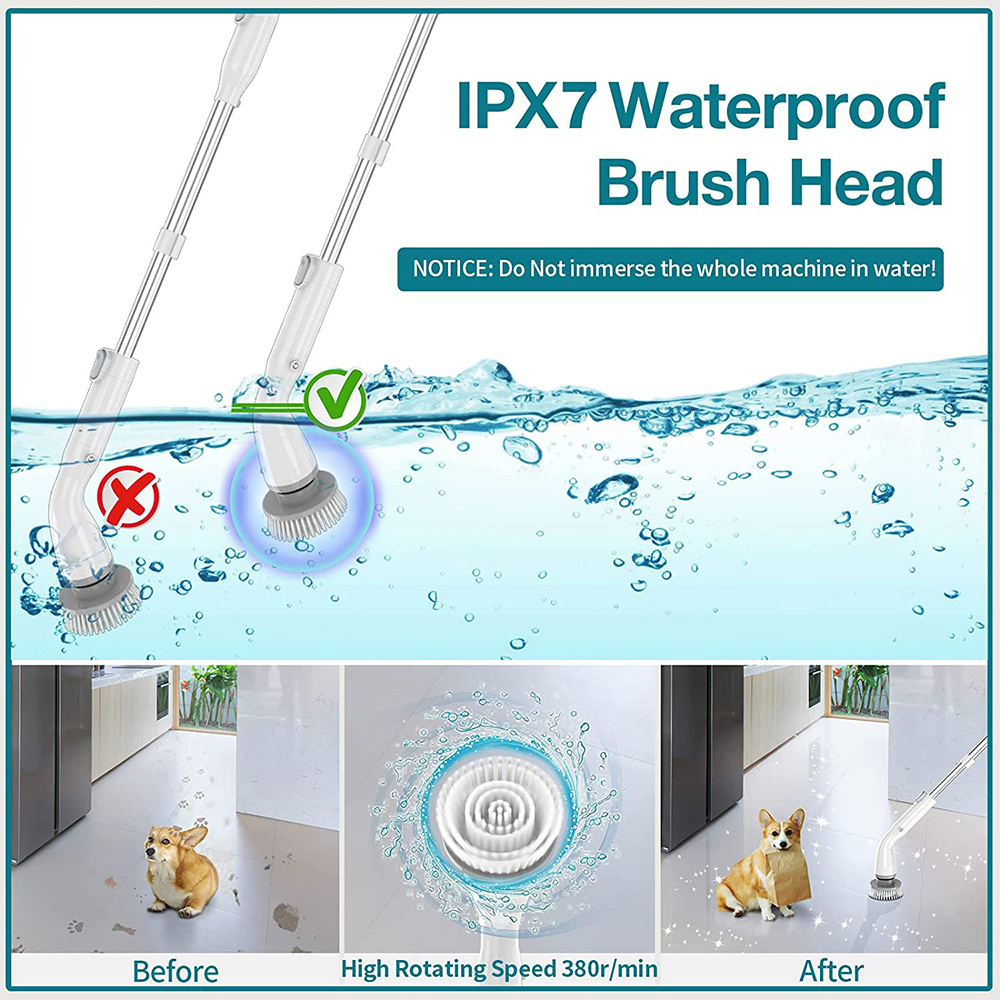 New Design Wireless Electric Spin Power Hand Held Floor Scrubber Cleaning Brush for Washing Bathroom