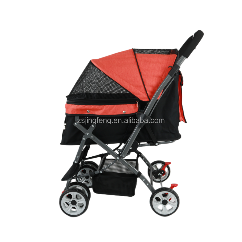 Wholesale Detachable Dog Strollers Carrier  Animal Stroller With 4 Wheel And Storage Space Dog Cart Pet Stroller Travel Carrier