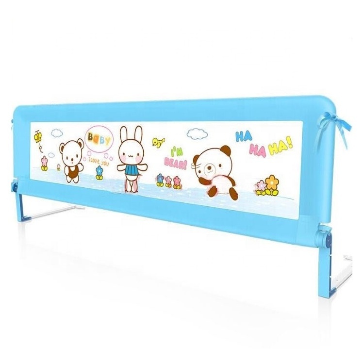 Kids Baby Bed Rail for Toddlers Foldable Extra Long Safety Crib Rail Guard Swing Down Bed Rails Full Size Kids Baby Bed Fence