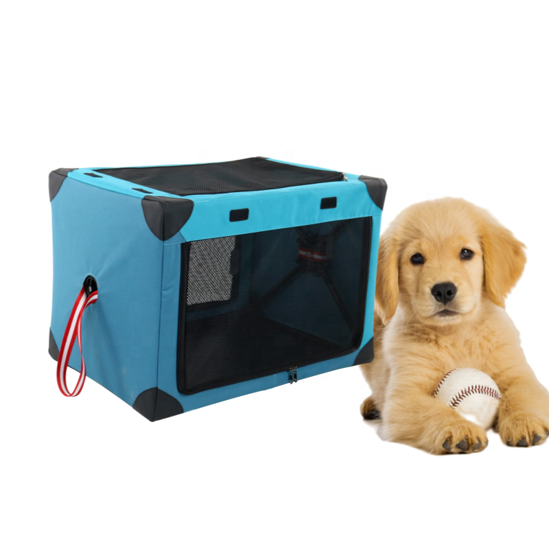 Collapsible Crate Hot Sale Dog Cages Large Strong Durable Metal Wire Dog Crate 3-door Folding Soft Dog Cage