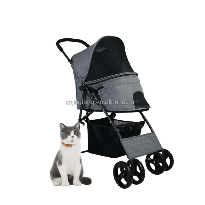 Luxury Pet Stroller for Small Medium Dog Pet Carriers Easy Fold 3 in 1 Multi-function Dog Trolley with Storage Best Pet Stroller