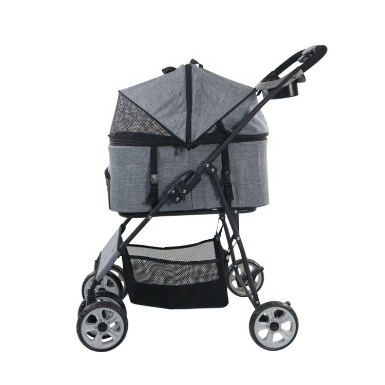 Pet Carriers Comfortable Pet Travel Carrier for Small Medium Dog Cat Folding Puppy Trolley with Storage Basket Pet Stroller