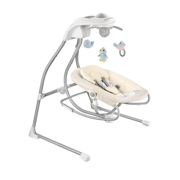 One Button Electric Baby Swing 180 Degree Rotation Indoor Automatic Baby Swing Bed