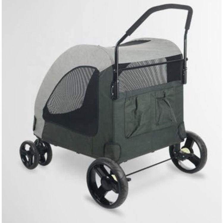 Factory Detachable Pet Stroller Medium Folding Pet Stroller With Large Wheels Adjustable handle And Pet Chain