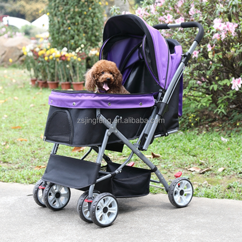 Factory Pet Products Stroller High Quality Hot Sale Foldable Pet Stroller 4 Wheel Cat Stroller Trolley Dog Car