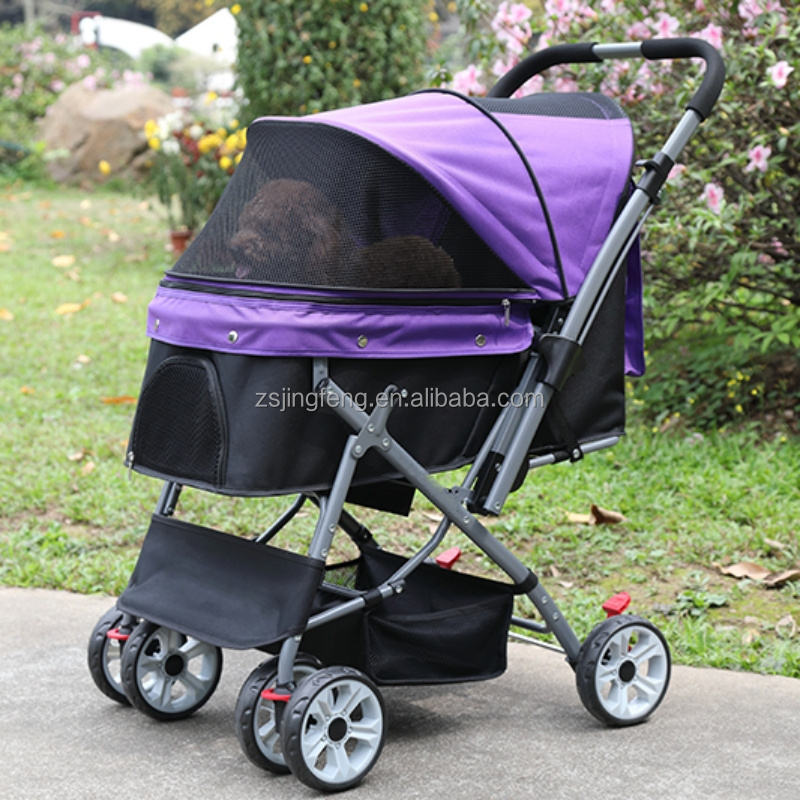 Factory Pet Products Stroller High Quality Hot Sale Foldable Pet Stroller 4 Wheel Cat Stroller Trolley Dog Car