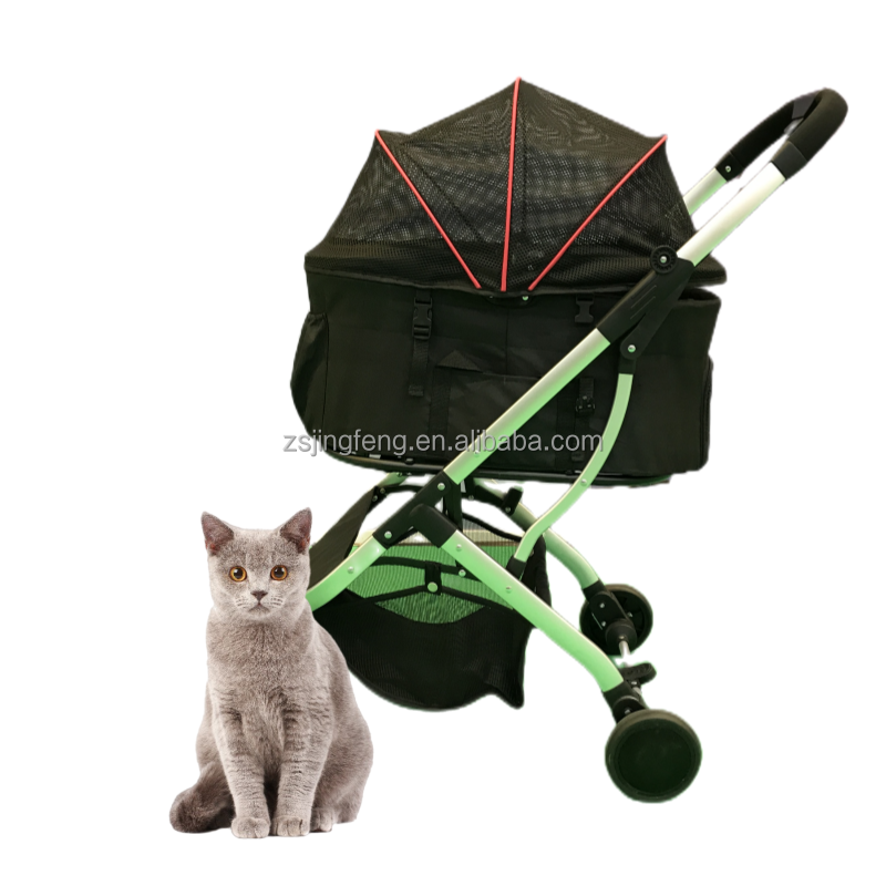 Portable Pet Stroller For Large Dogs Customized Detachable  Dog Carrier Luxury 4 Wheels  Aluminum Lightweight  Pet Stroller