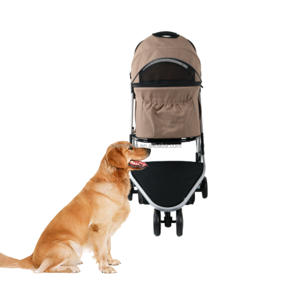 Portable Pet Stroller For Large Dogs Customized Detachable  Dog Carrier Luxury 4 Wheels  Aluminum Lightweight  Pet Stroller