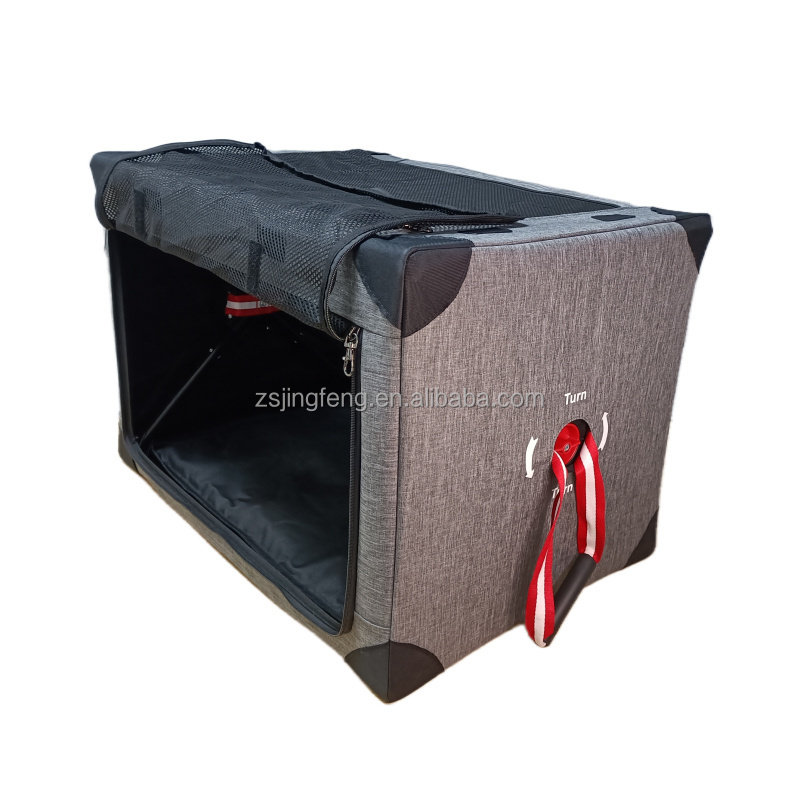 Collapsible Crate Hot Sale Dog Cages Large Strong Durable Metal Wire Dog Crate 3-door Folding Soft Dog Cage