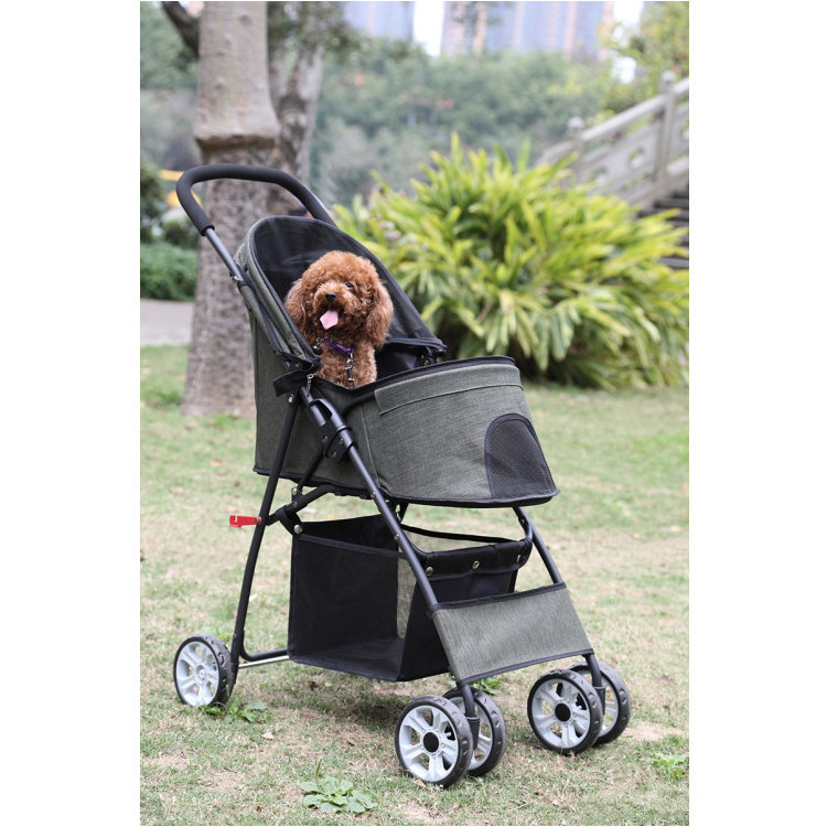 Durable Dog Stroller Foldable Pet Stroller With Detachable Carrier Pet Products Includes 360 Degree Front Wheel Swivel