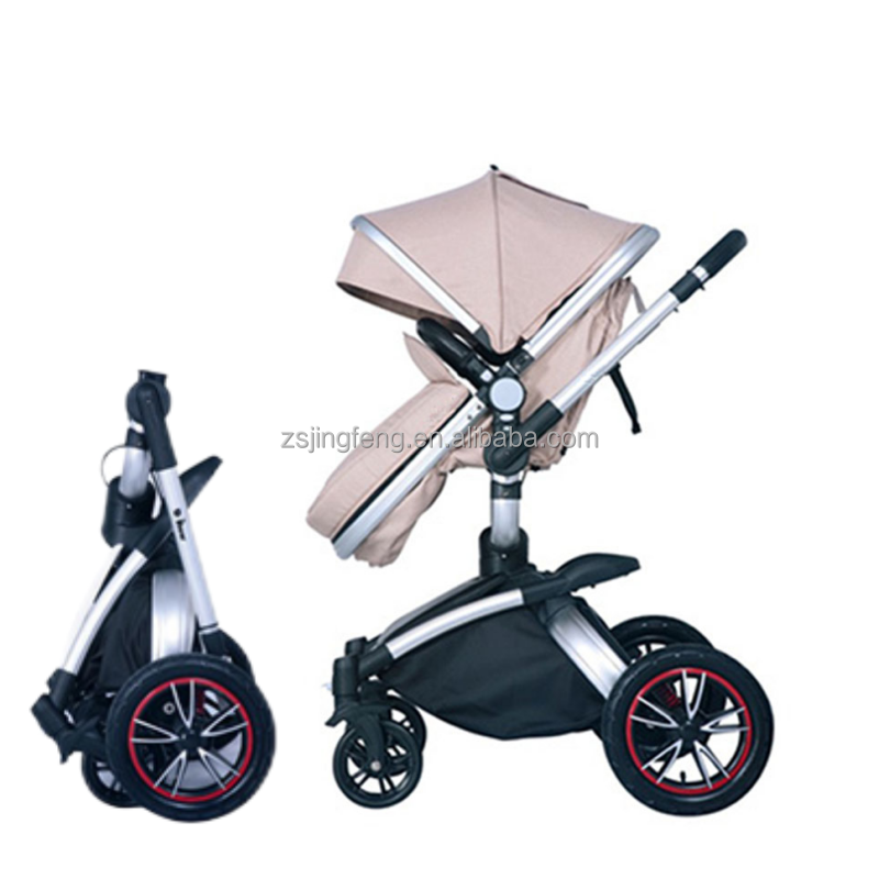 Luxury Baby Stroller 3 in 1 PU Leather Egg Infant Trolley Travel System Stroller Baby Pushchair High View Baby Combo Stroller