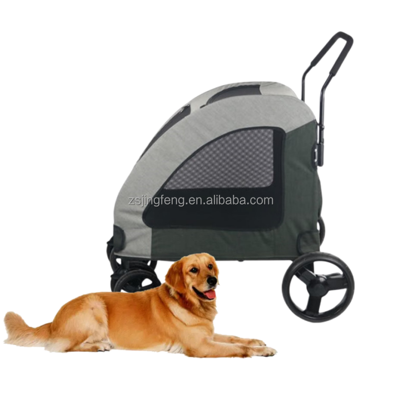 Wholesale Pet Carrier Pet Stroller Carrier Travel With Large Wheels Super 3-door Folding Soft Dog Crate Cage