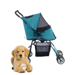 Pet Stroller 4 Wheels Dog Cat Stroller for Small Medium Dogs Cats Foldable Puppy Stroller with Storage Basket and Cup Holder