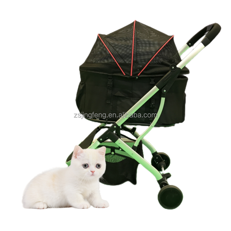 Wholesale Aluminum Alloy Luxury Detachable Pet Stroller For Dog Cat Travel Carrier Carriage Pet Stroller For Dogs And  Animals