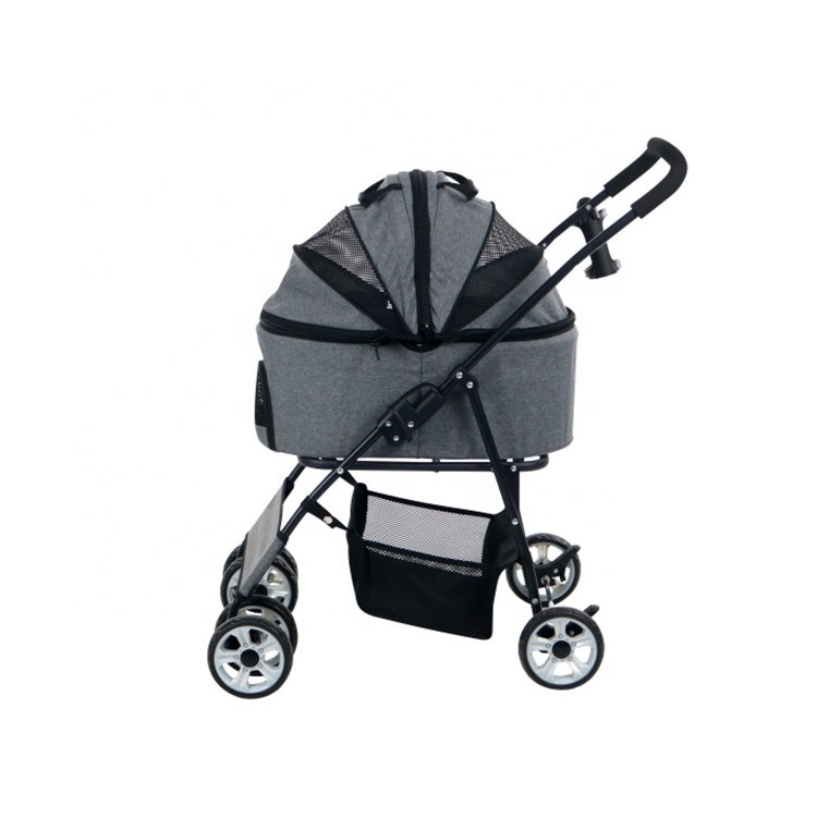 Luxury Aluminum Pipe Pet Stroller Carrier  Large Pet Stroller Luxury Folding Outdoor Dog Stroller Trolley  Pet Cats Dogs Buggy