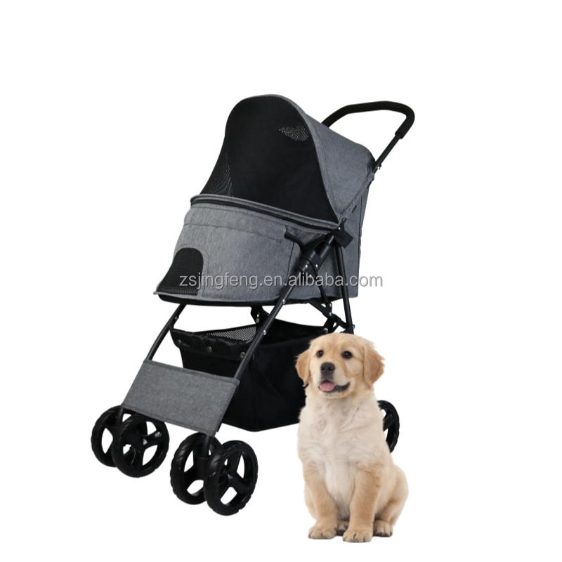 Durable Dog Stroller Foldable Pet Stroller With Detachable Carrier Pet Products Includes 360 Degree Front Wheel Swivel