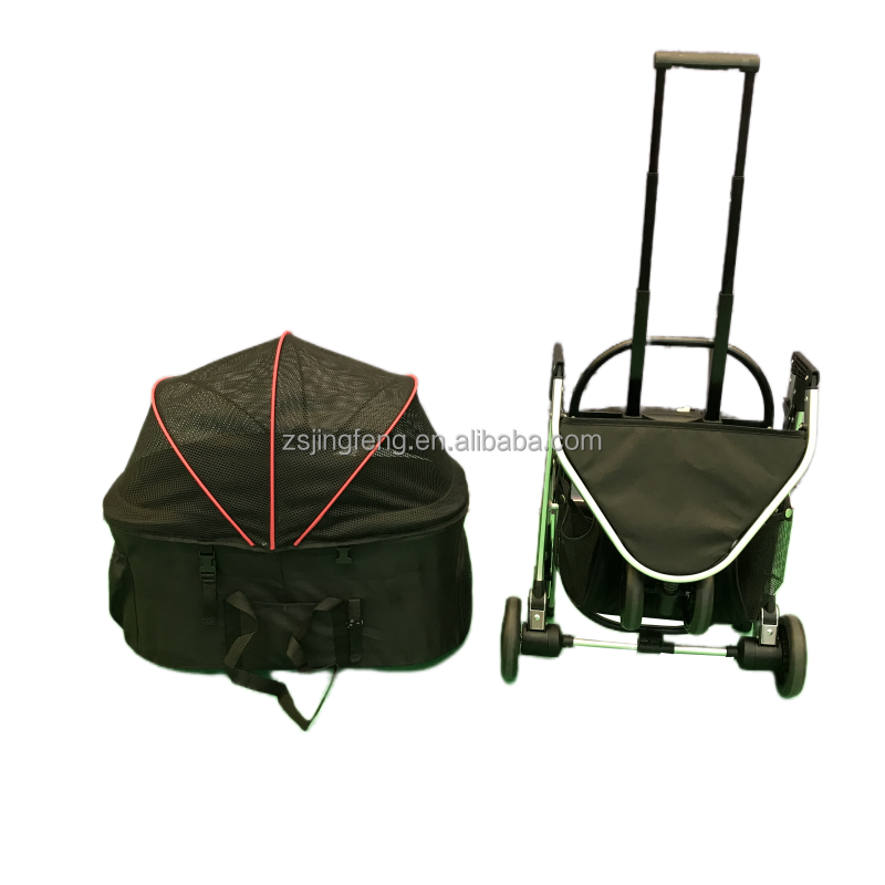 Wholesale Aluminum Alloy Luxury Detachable Pet Stroller For Dog Cat Travel Carrier Carriage Pet Stroller For Dogs And  Animals