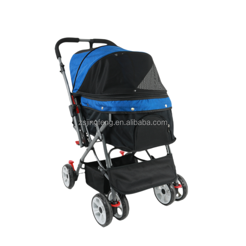 Wholesale Detachable Dog Strollers Carrier  Animal Stroller With 4 Wheel And Storage Space Dog Cart Pet Stroller Travel Carrier