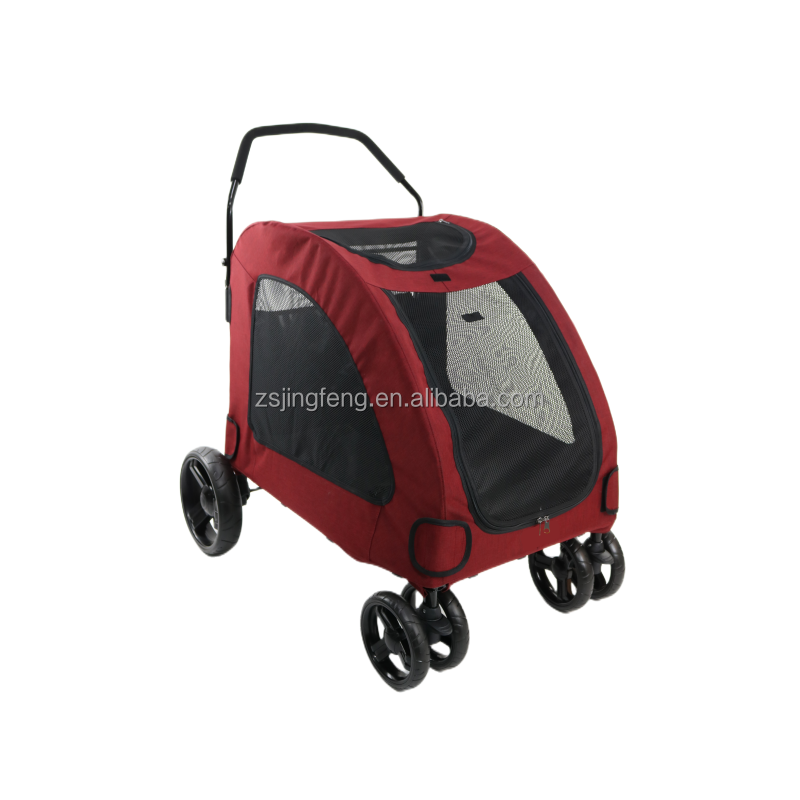 Wholesale Pet Carrier Pet Stroller Carrier Travel With Large Wheels Super 3-door Folding Soft Dog Crate Cage