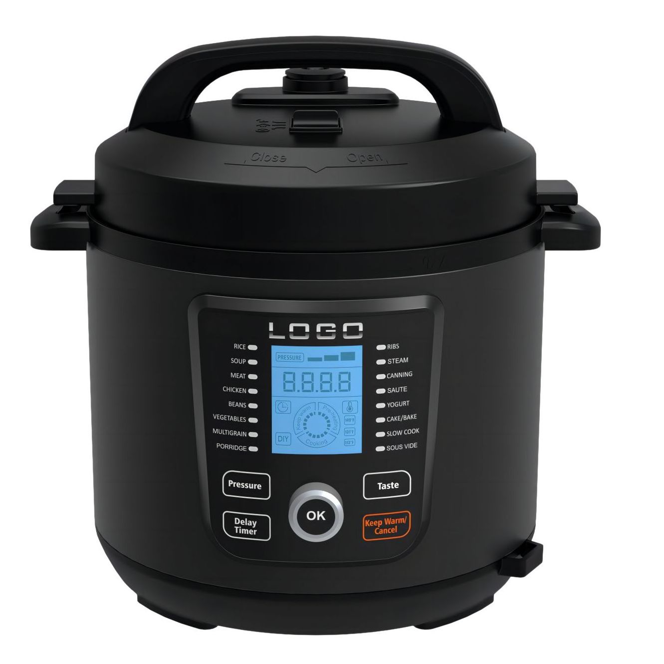 Jinhao Oil 6L Aluminum Inner Pot Kitchen 16in1black Multifunctional Electric Pressure Cooker 240V 30-70kpa Black Stainless Steel