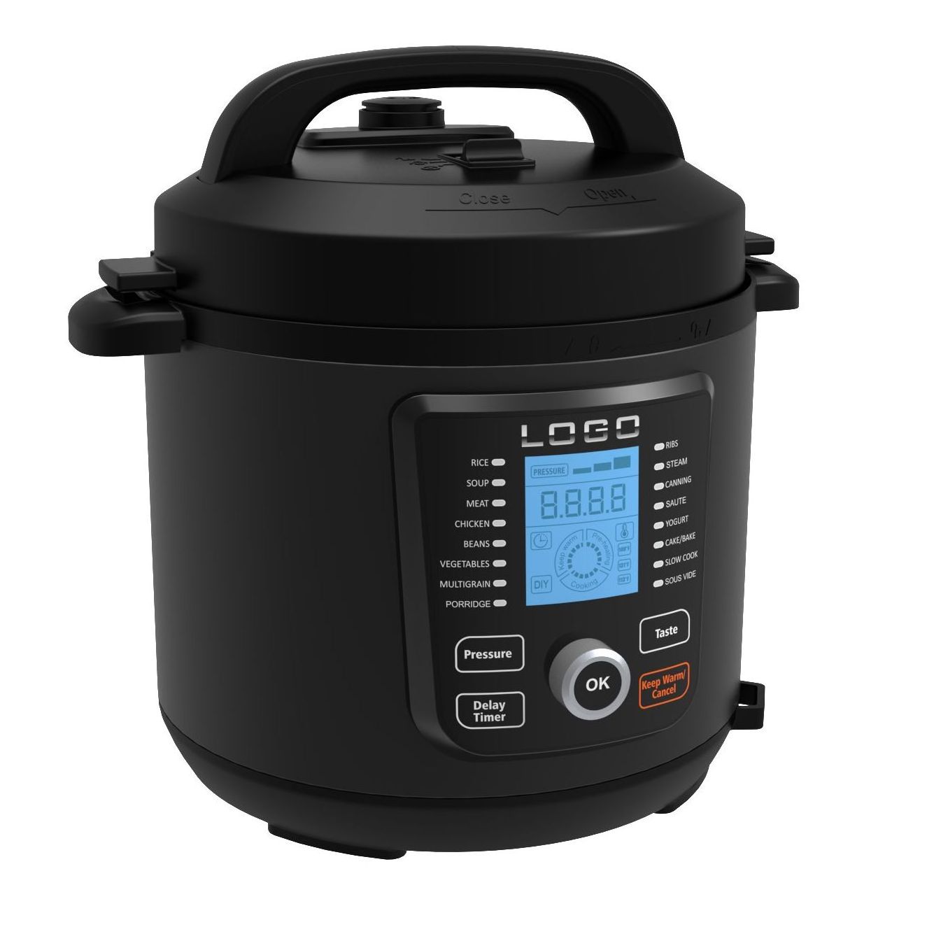 Jinhao Oil 6L Aluminum Inner Pot Kitchen 16in1black Multifunctional Electric Pressure Cooker 240V 30-70kpa Black Stainless Steel