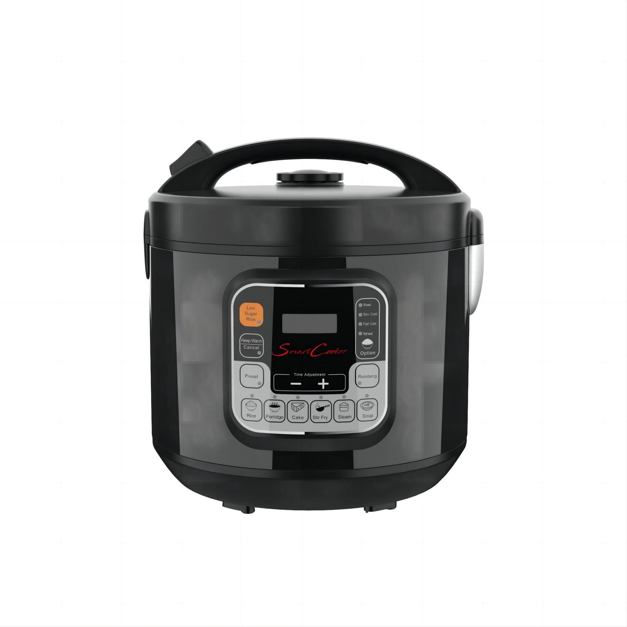 220V Non-stick Inner Pot 6L Kitchen Household Low Sugar Rice Cooker Smart Stainless Steel Multi-function All in 1 Black Electric