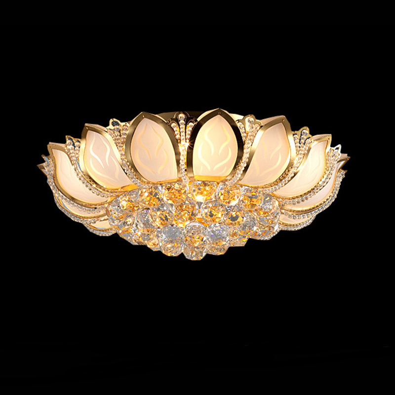 round ceiling light led flush mount light crystal chandeliers ceiling luxury Gold crystal led ceiling light