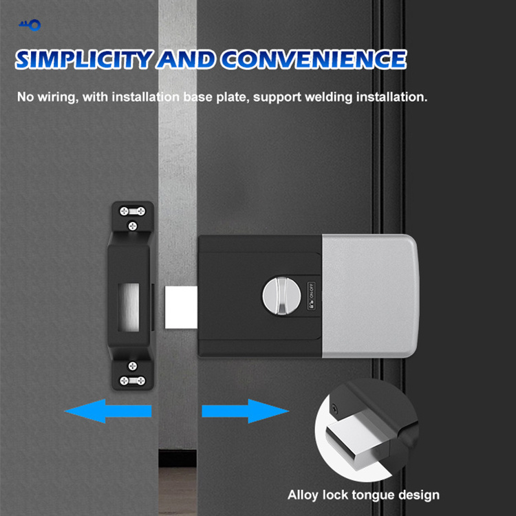 High Quality Tuya App Stainless Steel Base Plate Invisible Remote Control Smart Door Lock