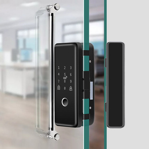 Bluetooth Access Control Double Single Glass Door Lock App Card Key Biometrics Fingerprint Smart Glass Door Lock