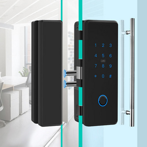 Jinjian Intelligent Home Digital Electronic Lock Wifi Bluetooth Tuya App Card Fingerprint Password Smart Glass Door Lock