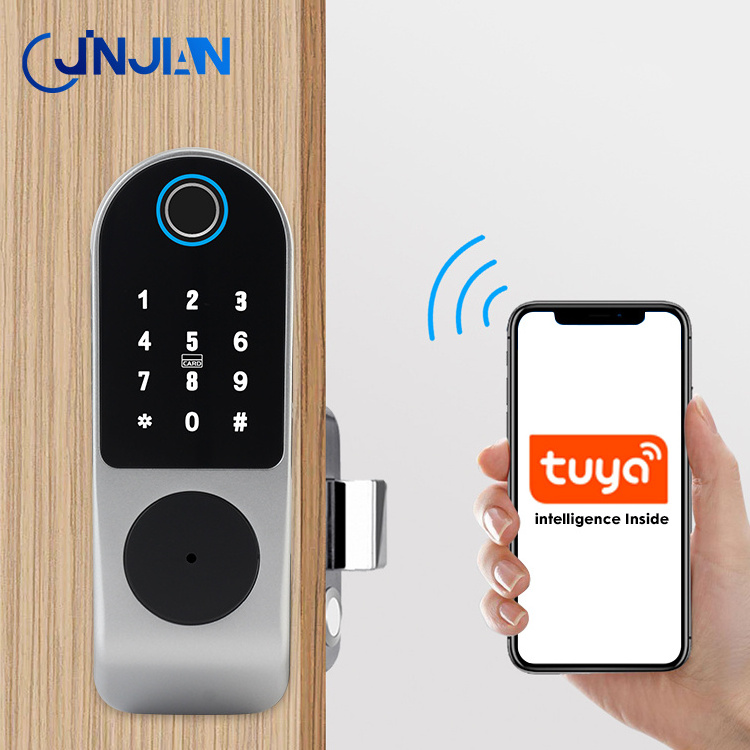 Smart Home Waterproof Tuya App Outdoor Gate Door Fingerprint Remote Unlock Aluminium Alloy Motor Lock