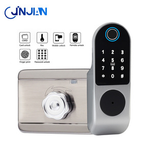 Jinjian Outdoor Type-C Power Supply Swipe Ic Card Fingerprint Unlock Courtyard Gate Intelligent Electronic Motor Lock