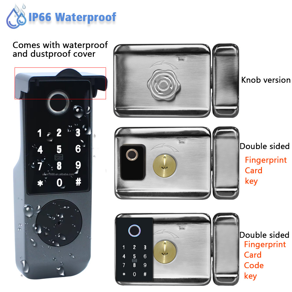 Electric Lock Waterproof Outdoor Gate TTlock WiFi Version APP Smart Rim Double-Sided Fingerprint And Keyless Entry Deadbolt Lock