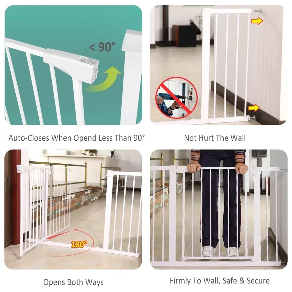 Adjustable Extension Toddler Gate Kids Metal Temporary Fence Gate Baby Safety Lock Door for Stairsoutdoor baby gates 50 by 29 in